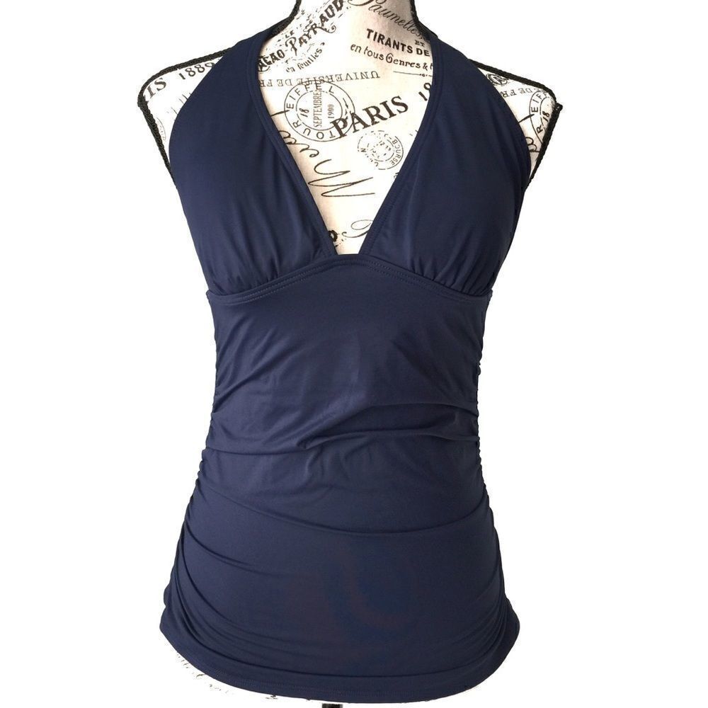 Calvin Klein Swimwear Top in Navy Blue Size S